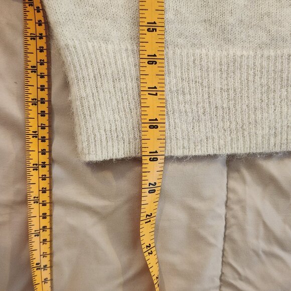 Madewell alpaca wool blend mockneck puff sleeve sweater white turtleneck - Picture 7 of 9